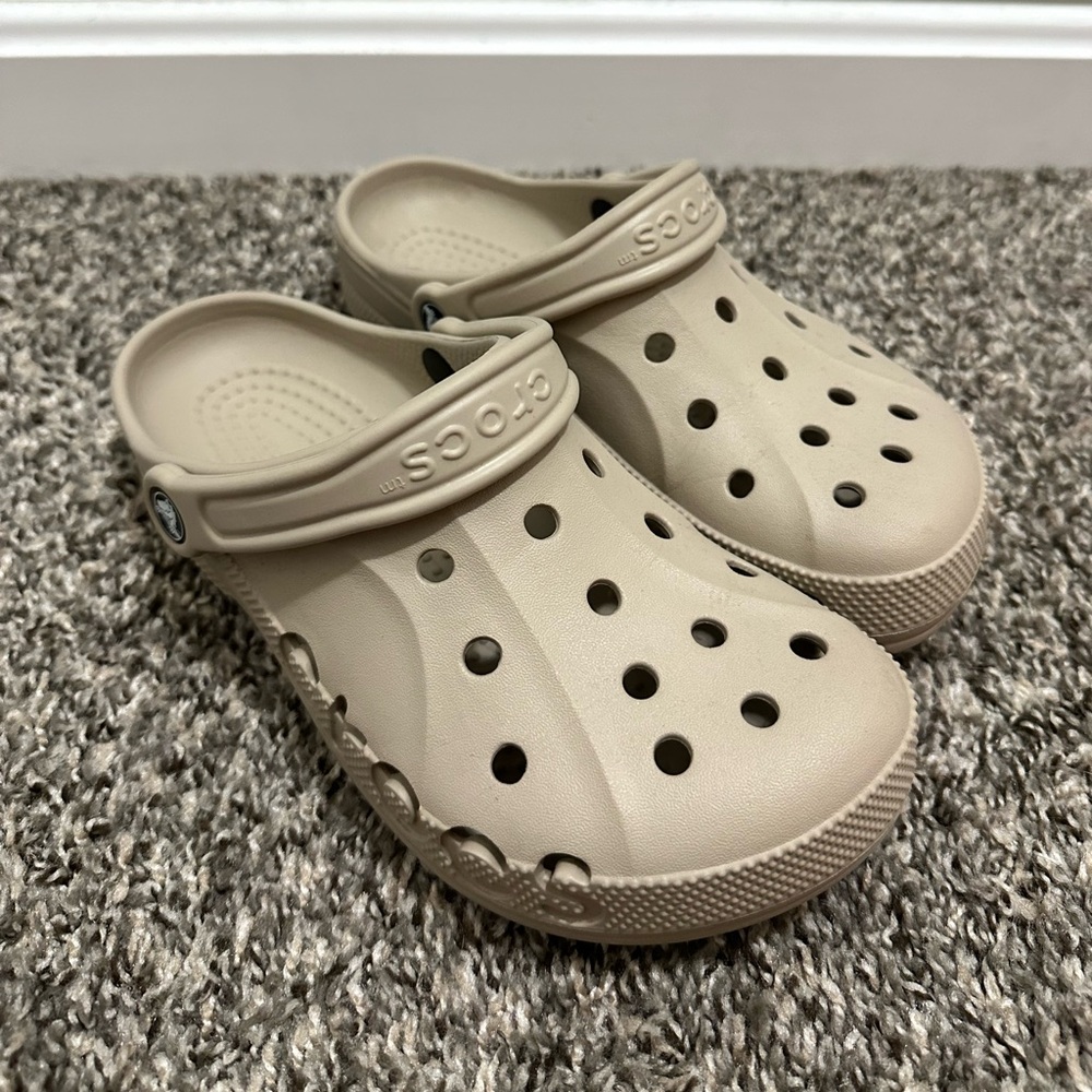 Taupe Crocs